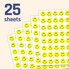 2000 Pack – 0.5″ Smiling Happy Smile Face Stickers, Yellow 2000 Pieces,