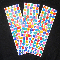 Mrs Grossman Three 2×6 inch Sticker Sheets – Multi Color Alphabet – 250 Digits+