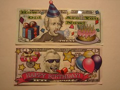 Birthday Funny Money Stickers, Apply Directly on Cash & Checks in Greeting Cards