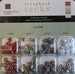 Chatterbox Scrapbook Interiors Tacks Snap-On Metal Fasteners Reading Room Round