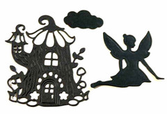 MONSTER LOT! FAIRY HOUSES & FAIRIES SILHOUETTE DIE CUT/ CUTS, 26pcs of CLIPART