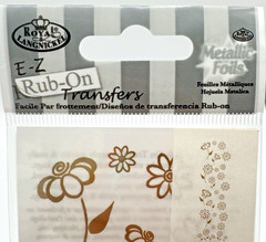 Royal & Langnickel FLOWER FUN MEDLEY GOLD Flowers 1 Sheet Rub On Transfers NOS
