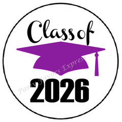 CLASS OF 2025 PURPLE GRADUATION ENVELOPE SEALS LABELS STICKERS