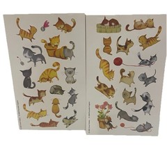 Cat Stickers David Walker Art 2005 Peaceable Kingdom Retro Kitties Kitty Orange