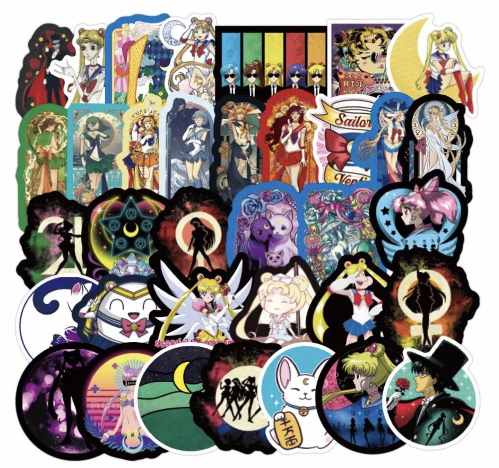 50pcs Sailor Moon Anime Cartoon Stickers IGBT Magna Girl Power Hero