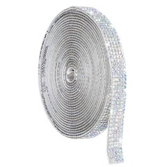 4 Yard 5 Rows Self Adhesive Crystal Rhinestone Ribbon Roll AB Color
