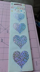 Vintage Mrs Grossmans Stickers Sparkle Big Hearts Silver 2 Sheets New In Pack