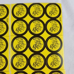 Vintage Busy Bee Stickers Scrapbook Reward Yellow BEE Lot 4 Sheets 48 Total 80s