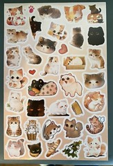 1 sheet of 33+ kitty cat kitten stickers decals vinyl 6″ x 9″