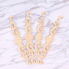 4 PCS Wood Appliques Door Wood Appliques Cabinets Applique Frame Corner Molding