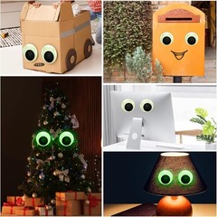 Glow in The Dark Wiggle Eyes 50mm Plastic Self Adhesive Luminous Craft Stickers