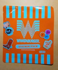 Whataburger Sticker Pack – 8 Stickers, Food & Drink Theme, Orange/White