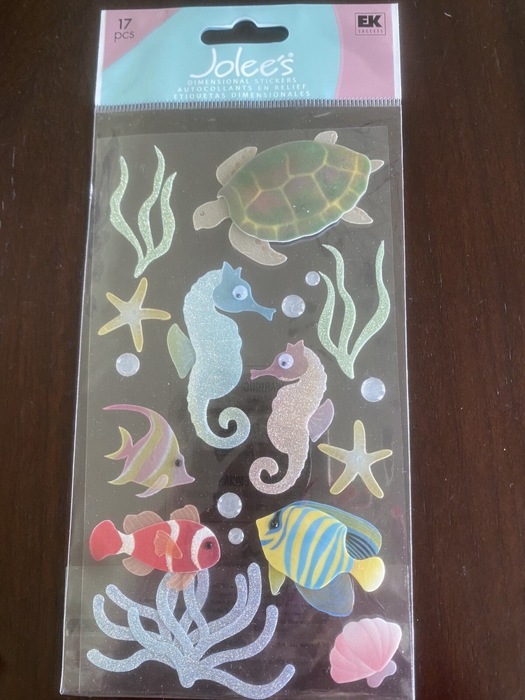 Jolee’s Boutique 3-D Vellum SEA HORSES Ocean Turtle Theme Stickers