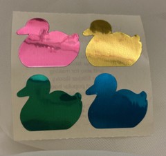 Vintage 1980s Stickers Mylar Foil Ducks Small World Greetings 1984 NOS Module