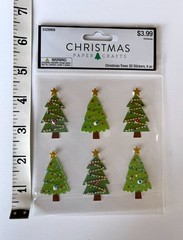 New Christmas Paper Crafts Stickers 4 Packages Santa Hat Tree Red Green
