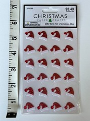 New Christmas Paper Crafts Stickers 4 Packages Santa Hat Tree Red Green
