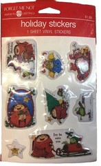 Sherman On The Mount Vintage Puffy Stickers 1984 Vinyl AGC Forget Me Not Holiday