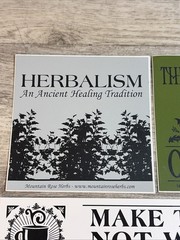 Lot of 4 Organic Herb Stickers Decals «Best Things in Life are Organic»