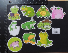 Frogs – Cute – Stickers – 10 PCs – Choose between 5 styles! See Description