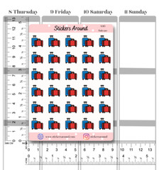 Travel Suitcase Planner Sticker, Luggage Sticker, Calendar and Journal Sticker