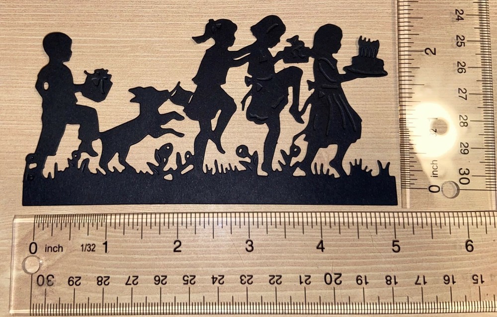 5 BIRTHDAY PARTY KIDS cardstock paper die cut embellishments