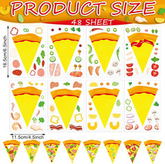 48 Sheets Make a Pizza Stickers for Kids Birthday Party Favors Pizza Craft Plane