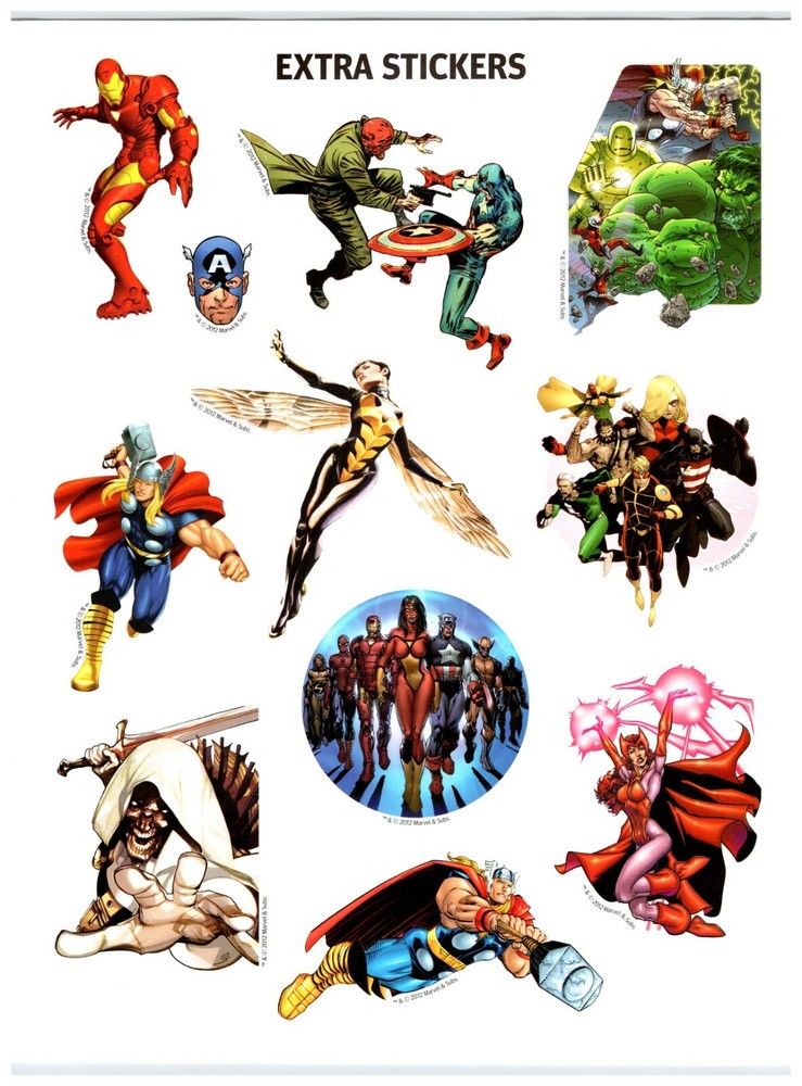 Marvel Comics Superheroes Characters 8″ x 11″ Sticker Sheet Stickers M196 e