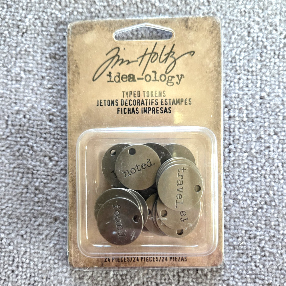 Tim Holtz Idea-ology Foundations Metal Typed Tokens TH93203 New