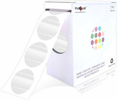 1 Inch round Clear Circle Dot Sticker, 1000Pcs Transparent Adhesive Label for En