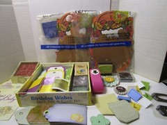 Mixed Lot of Scrapbooking Supplies – Stamps, Frames, Shapes, Embosser, Ink, Tags