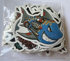 50 Shark Stickers Quality Gloss Vinyl Cartoon Jaws Notebook Laptop Skateboard