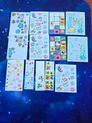 VINTAGE HALLMARK AGC SANDYLION STICKERS FLOWERS FLORAL TEAPOT 12 PARTIAL SHEETS