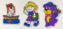 Vintage 1980 Imperial Toys Puffy Sticker Cartoon Children Animals Sheet of 12