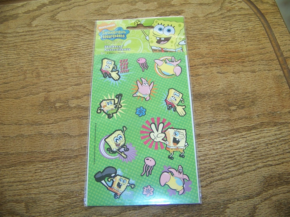 New Sealed Nickelodeon SpongeBob Squarepants 2006 Stickers Viacom 2 Sheets NEW