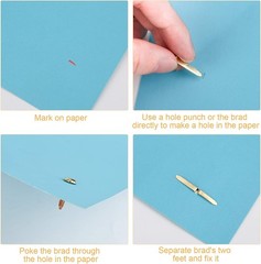 100 PCS Mini Brads, Brass Fasteners 20 x 8mm, Small Metal Brad for Paper Crafts