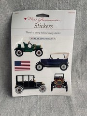 Mrs. Grossman’s Stickers Great Adventures Vintage Cars American Flag Multicolor