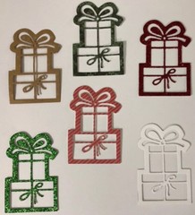 GIFT BOX Die-Cuts(4pc)Christmas •Holiday•Happy Birthday•Present •Glitter•Friend
