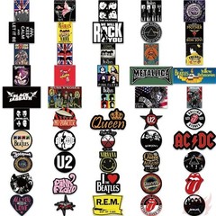 100Pcs Rock Band Stickers Rock’n’Roll DIY Decals Waterproof Series 01