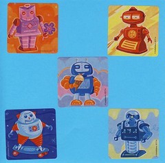 10 Robots – Large Stickers – Party Favors