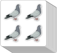 Pigeon Stickers 1in for Scrapbooking, Arts, Craft, Kids DIY, Calendars Journals