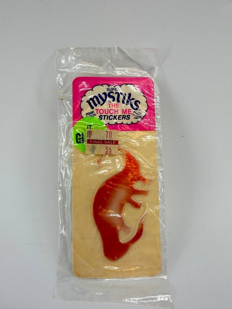 Vintage Super Mystiks Dinosaur Liquid Crystal Sticker NOS Color Change