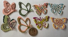 BUTTERFLY QUAD Die-Cut Embellishment(8pc)Bug•Insect •Flying•Wings•Card Making•