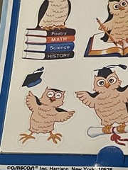 Vintage Graduation Owls Cute Birds Stickers 36 Stickers NIP NOS