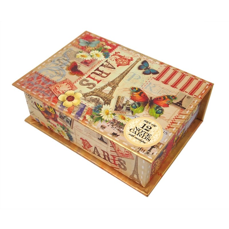 Punch Studio Metallic Greeting Card Box Set (Eiffel Tower x Butterfly)