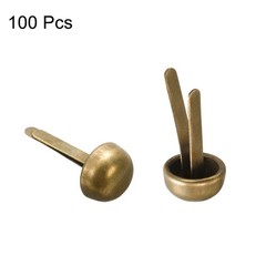 100pcs 8x16mm Mini Brads Round Paper Fasteners for Art Crafting, Bronze Tone