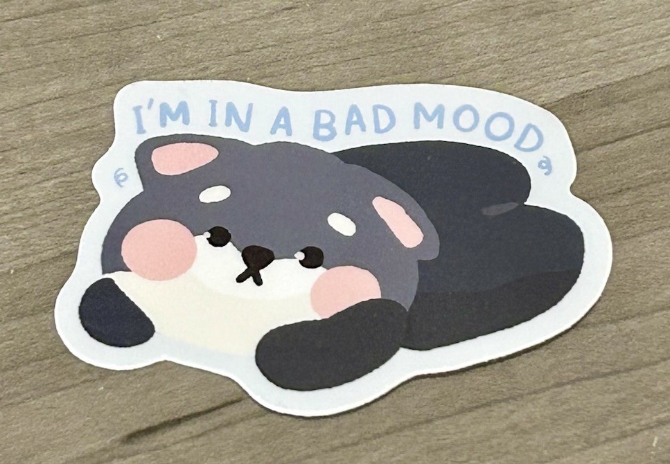 NEW PaperKumaCo “I’m In A Bad Mood” Cat Vinyl Sticker Paper Kuma Co