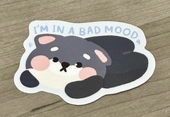 NEW PaperKumaCo “I’m In A Bad Mood” Cat Vinyl Sticker Paper Kuma Co