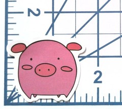 Cute Pink Pig Vinyl Sticker Die Cut Scrapbooking Journaling Animal Decal Art