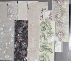 Vtge Textured Wallpaper Strips from Sample Book (10 Pieces) Set 23