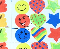 Vintage AMAV Smiley Face, Hearts, Stars, & Bears Sticker Sheets, Read Desc